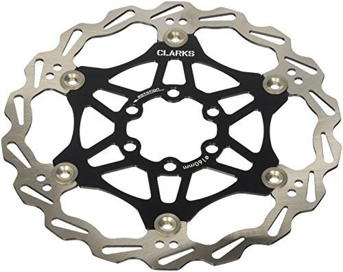 Clarks 160mm Floating Rotor - Universal Stainless Steel Rotor with Alloy Carrier for Brake Systems on Mountain Bikes (MTB)