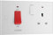 BG Electrical Cooker Switch with Socket and LED, Cooker Control Unit, Control Socket, Double Pole, Square Edges, Nexus 900 Series, White Moulded, Square Edge, 45A, 970