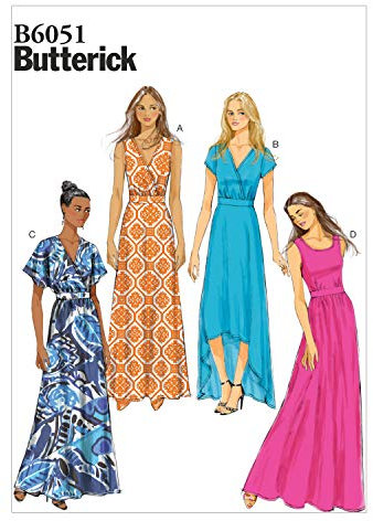 BUTTERICK PATTERNS B6051 Misses' Dress Sewing Template, Size F5 (16-18-20-22-24)