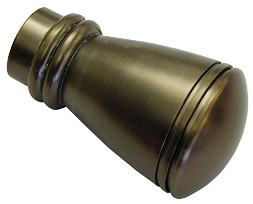 Gardinia Endknöpfe für Gardinenstangen, 2 x Endstück Siro, Serie Chicago, Metall, Bronze, Durchmesser 20 mm 31379