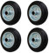 4 Stück 160 mm Vollgummirad Rad für Transportrollen Lenkrollen Transportgeräterad