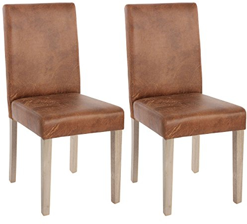 Mendler 2er-Set Esszimmerstuhl Littau, Stuhl Küchenstuhl - Textil, Wildlederimitat, Beine Struktur - Eiche