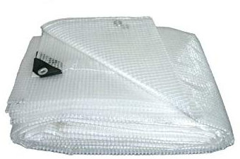 Telo rinforzato retinato trasparente occhiellato con angoli rinforzati 4x10m