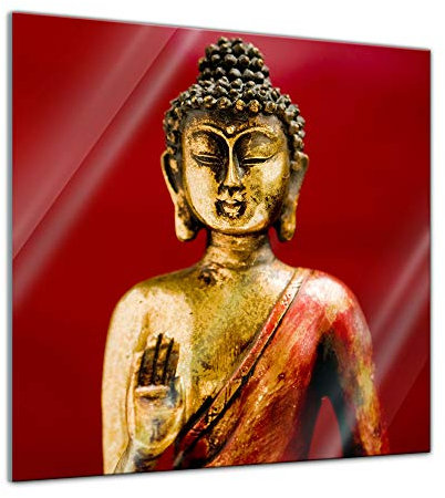 Glasbild - Muschel - 20 x 20 cm - Deko Glas - Wandbild aus Glas - Bild auf Glas - Moderne Glasbilder - Glasfoto - Echtglas - kein Acryl - Handmade