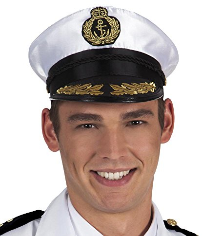 shoperama Deluxe Kapitänsmütze Admiral Edward Herren Mütze Erwachsene Seemann Kapitän Captain