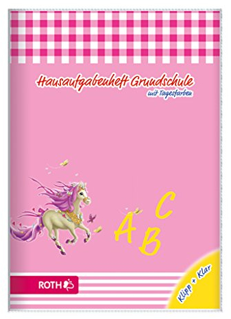 ROTH Klipp&Klar Grundschul-Aufgabenhefte mit Tagesfarben, A5, 1 Woche 2 Seiten, Pferdeliebe