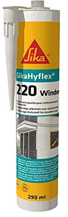 SIKA - Mastic pour le calfeutrement de menuiseries - SikaHyflex 220 Windows Blanc - Application portes et fenêtres - Supports poreux et non poreux - Peut être peint - Cartouche 290ml