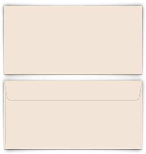 50 x Briefumschläge DIN Lang mit Selbstklebestreifen ohne Fenster - Beige