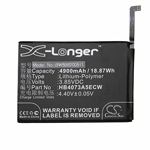 vhbw Batterie Compatible avec Huawei Honor 8X Max, ARE-AL00 Smartphone (4900mAh, 3,85V, Li-polymère)