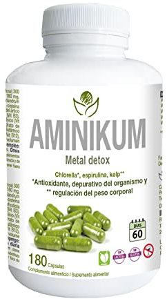 Aminikum 180 cápsulas | Herbetom Bioserum | spirulina y chlorella capsulas con alga kelp - Antioxidante, depurativo del organismo y regulación del peso corporal | Desintoxicación - Hecho en España