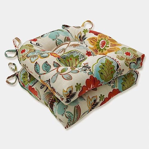 Pillow Perfect Alatriste Stuhlkissen, 44,5 x 41,9 cm, Blumenmuster, elfenbeinfarben