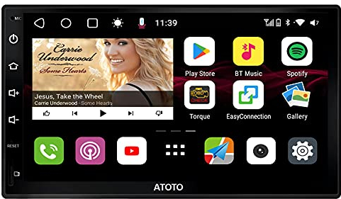 ATOTO S8 Premium Double-DIN Android Car Stereo, Wireless CarPlay & Android Auto, Dual Bluetooth w/aptX HD, 7inch QLED Display,Split Screen, HD Rearview with LRV, USB tethering,SCVC and More, S8G2B74PM