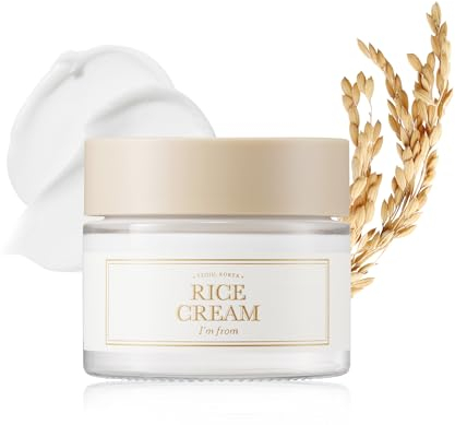 I'm from Rice Cream 1.69 Ounce, 41% Rice Bran Essence with Ceramide, Glowing Look, Improves Moisture Skin Barrier, Nourishes Deeply, Soothing to Even Out Skin Tone, Valentine's Gift