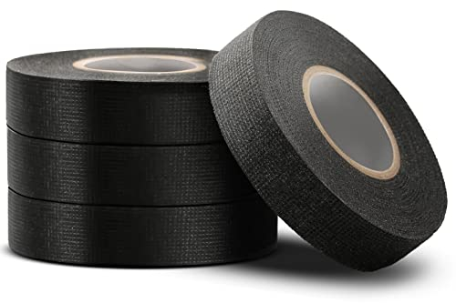 ZITFRI 4PCS Cinta Tela Adhesiva Cinta Aislante Termica 19MMx15M Cinta Adhesiva Tela Automotriz para Cables Vehículo Circuito Arnés Cableado de Coche Camion Moto Cinta Termica Tejido Resiste al Calor