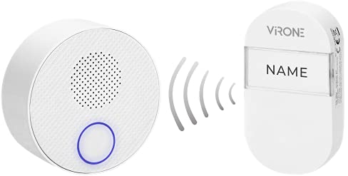 Virone SONUS AC Campanello Wireless Esterno Sistema Plug-in Con Pulsante Senza Batteria Sistema Di Apprendimento 38 Suonerie Raggio D'azione Fino a 100 m