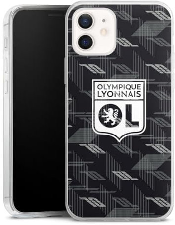 Coque Slim Compatible avec Apple iPhone 12 Case Ultra Fine Etui Silicone Ultra Fine Produit sous Licence Officielle OL Olympique Lyonnais