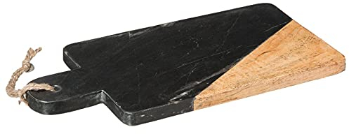 SECRET DE GOURMET GEOM Hygge Schneidebrett, 15 x 30 cm, Marmor, Schwarz, Farbe: Schwarz