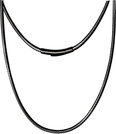 IOYYIO Comfortable 14 to 42 Braided Leather Chain Cord Necklace for Men/Women, Waterproof Brown/Black Rope Chain for Pendant with Stainless Steel Clasp (Gift Box)