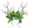 Rentier Haarreif mit Stoff Blätter Mädchen Frau Wald Fee Stirnband Blumenkrone Kranz Elfen Kostüm Zubehör Haarschmuck für Weihnachten Halloween Karneval