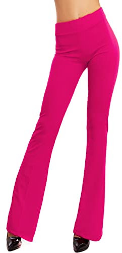 Toocool - Pantaloni Donna Campana Aderenti Zampa Elefante Elasticizzati Hot Sexy JL-2148 [S,Fuxia]