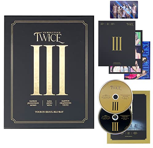 TWICE - 4TH WORLD TOUR Ⅲ IN SEOUL BLU-RAY [2 DISCS] Out Sleeve + Photobook + 2 DISCS + Accordion Card + Photo Sticker + Hologram Photocard + Poster + 1 Hand Mirror + 5 Photo