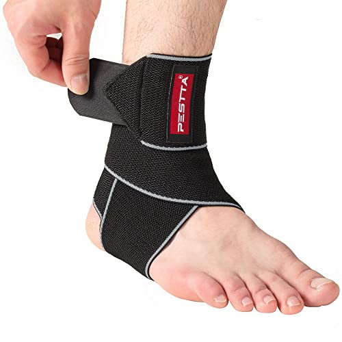 PESTTA Sprunggelenkbandage, Einstellbares Fußbandage, Flexible knöchelbandage, Ultradünn Fußgelenkbandage, Komfortabel fußgelenk bandage, Rechte und Linke Fußgelenk, Damen und Herren (Grau 1 Stück)