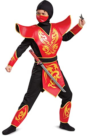 Disguise Ninja Costume for Kids with Fabric Armor and Sword Accessory, Child Size Small (4-6)