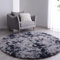 VOFUSHON Tapis Rond Salon Shaggy Descente de lit Chambre Grande Taille Tapis avec Le Fond Antidérapant, Tapis Décoratif de Style Moderne pour Salon Chambre Canapé Natte(Ø 120 cm Rond,Gris foncé)