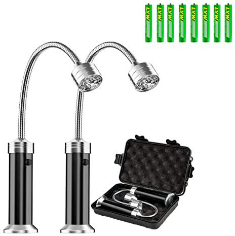 Luz de Parrilla, 2 Pcs LED Luz MagnéTica Súper para Parrilla, 360 Grado Ajustable Llevó LáMpara de Luz, Flexible Cuello, Barbacoa Accesorio, para Exteriores, Barbacoa, Camping, Fiesta, BBQ