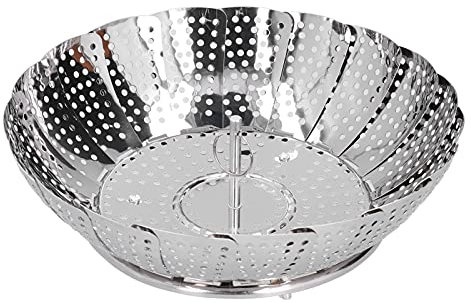 Tyenaza Vegetable Steamer Basket, Stainless Steel Folding Steaming Basket, Expandable Steam Basket To Fit Various Size Pots Medium (7.1 To 11)
