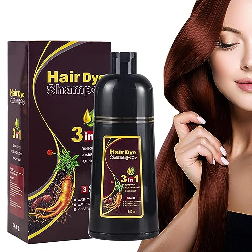 3 en 1 Champú instantáneo para teñir el cabello gris, natural, negro, para hombres y mujeres (Dark Brown)