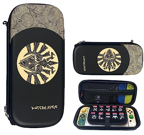 RREAKA Switch Case for Nintendo Switch OLED, Switch Carrying Case Zelda Tears of The Kingdom, Portable Travel Bag Storage 10 Game Cards, Hard Protection Bags for Switch Accessories, Black