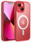 JETech Magnetic Case for iPhone 13 6.1-Inch Compatible with MagSafe, Translucent Matte Back Slim Shockproof Phone Cover (Red)