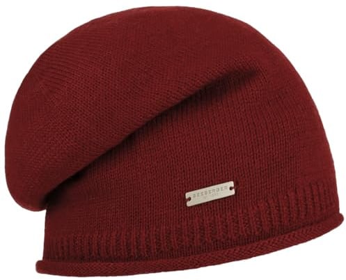Seeberger Dovera Headsock Beanie Strickmütze Damenmütze Damen - Oversize Winter Herbst-Winter - One Size dunkelrot