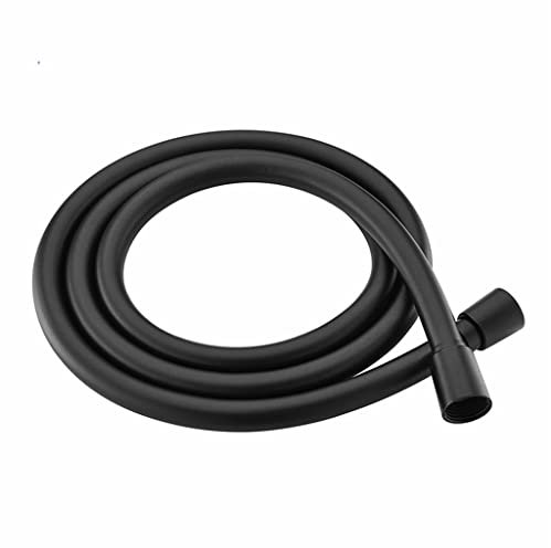 QUNINE Schwarzer PVC-Brauseschlauch, Sanitärschlauch, 1,5 m, für Badezimmer-Zubehörrohre, Verbindungsstück, Duschrohre