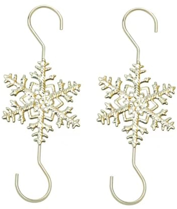 Wagoodter 2 Stück Kugelaufhänger S-Haken, Weihnachtskugelhaken, S-Haken für Christbaumschmuck, Wiederverwendbar (Gold)
