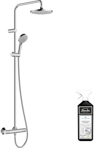 Colonne de douche thermostatique HANSGROHE Vernis Blend 200 Chromé + nettoyant Briochin