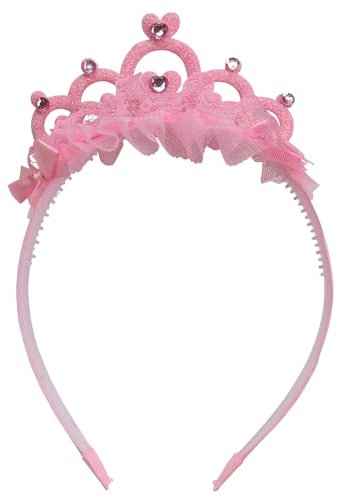 Rosa Prinzessin Haarreif zum Kostüm mit Krone | Diadem