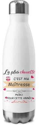 Lalasol Gourde Isotherme Pour Maîtresse - Idée Cadeau Maîtresse Maître D'école Fin D'Année Ma Maîtresse C'est La Plus Chouette