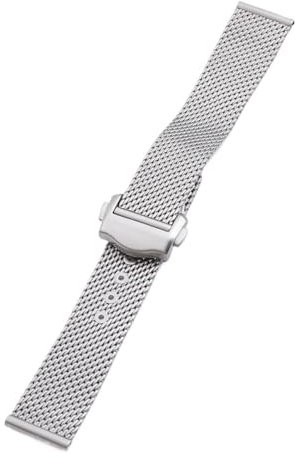 DKWOIS Universalzubehör 20 mm 316L Edelstahl-Uhrenarmband, kompatibel mit Omega-Armband, Seamaster 300, Speedmaster 007, Armband aus Mesh-Armband