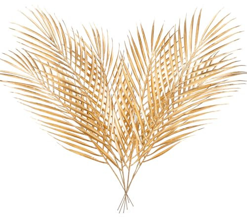 Lot de 6 feuilles de palmier artificielles dorées pour la décoration de la maison et du bureau 2
