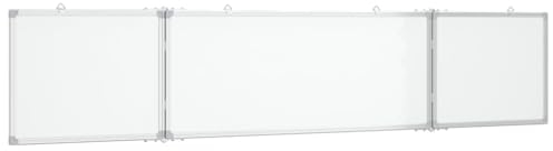 vidaXL Magnetisches Whiteboard, Memoboard mit Haken Metallrückwand, Magnettafel für Schule Konferenzraum Büro, Schreibtafel, Klappbar Aluminium