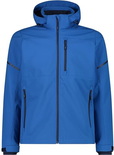 CMP Herren Giacca Da Uomo Con Cappuccio Removibile In Softshell Ripstop Jacke, Saphirblau, 48 EU