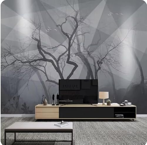 XDOUBAO Papier peint 3D Branches noires et blanches Peintures murales Restaurant Café Salon Art Fond Décoration d'intérieur Peinture murale 3D, 3D, 150x105cm