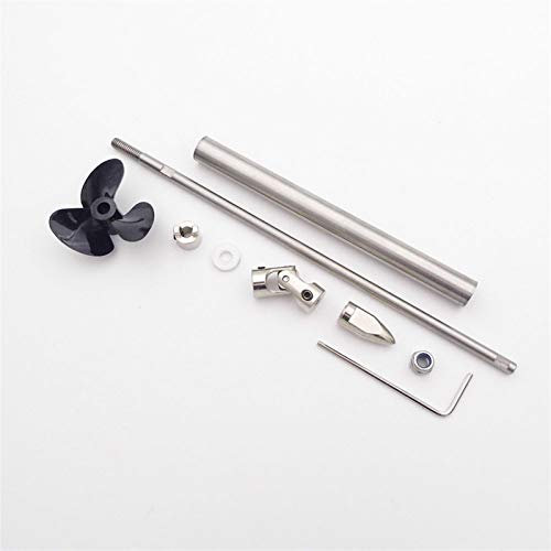 DEMULAX 4mm Bootsantriebswelle Wellenhülse 3-Blatt 34mm Propellerkupplung Kit RC Boot Modell Maßstab Marine Spielzeugboot DIY Holzboot Außenbordpropeller für Boote(L25cm Coupler 4.0mm)