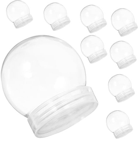 CAXUSD 24stücke Teiliges Transparente Leichte Schneekugel DIY Wasser-Kugeln Aus Kunststoff Für Weihnachtsbasteln Einfache Dekoration Mit Kunstschnee Miniaturen Und Glitter Für Anfänger Un