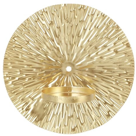 Goldener Runder Wandkerzenhalter aus Metall als Elegante Wanddekoration