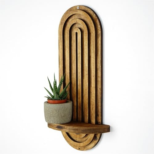 Elegant Walnut Wall Shelf, 40 x 20 x 9 cm | 100% Plywood, 18 mm Thickness | Stylish Storage Solution for Modern Home & Office Decor