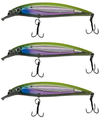 focutex Kunstköder Kunstköder Hardbait Wobbler - 11cm 14g, Angelköder Set für Forelle, Zander, Barsch, Hecht, Fischen, Raubfisch, Hochwertiger Kunstköder für Angeln, Köder für Süßwasser (1, Grün-Weiß)