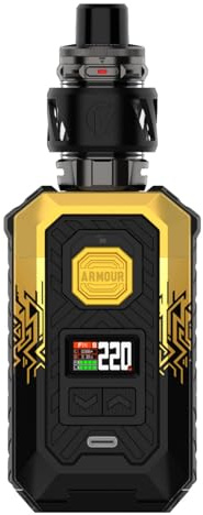Vaporesso ARMOUR MAX Kit[ iTank T Edition ] 220W Armour Max Mod mit 6 ml Top Tilling itank T Atomizer, Unterstützung GTI Coil (0.2Ω/0.4Ω), Batterie nicht enthalten, kein Nikotin (Cyber-Gold)